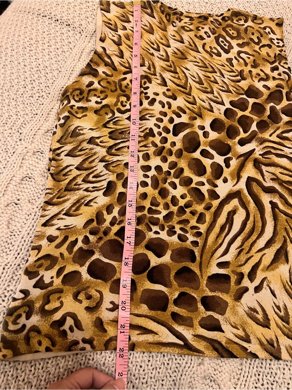 August Silk Knits Animal Print Cardigan & Tank | cardigan L tank M | Early 2000s - Picture 9 of 12